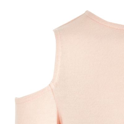 Girls pink cold shoulder top
